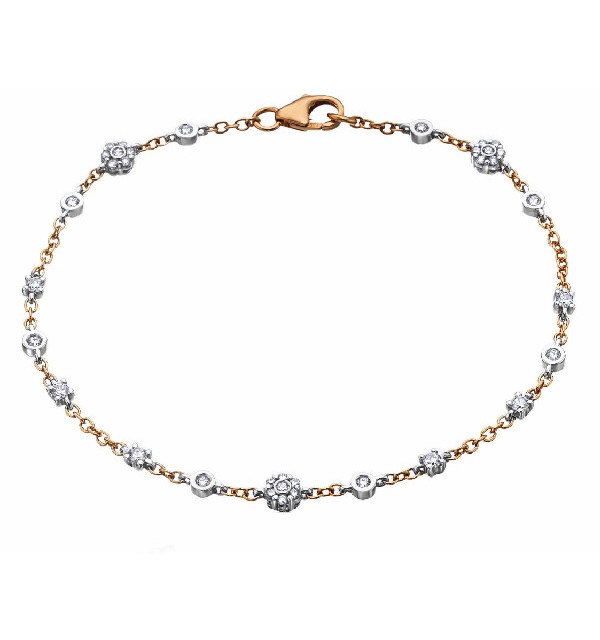 White and rose gold bracelet with  Diamonds
