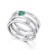 White gold ring with an Emerald and a Diamond
