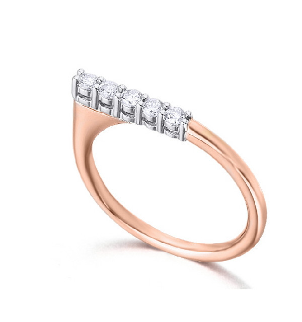 White and rose gold ring with Diamonds