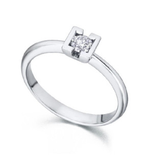 Anillo oro blanco y Diamante