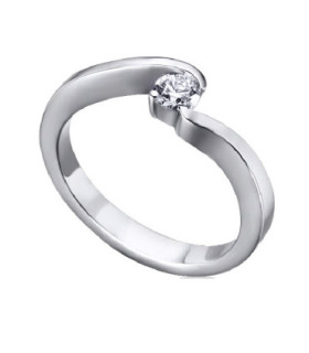 Anillo oro blanco y Diamante