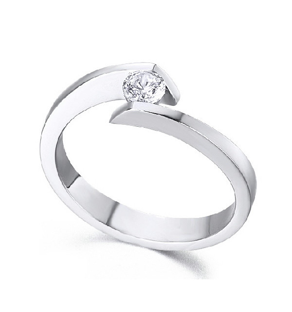 Anillo oro blanco y Diamante