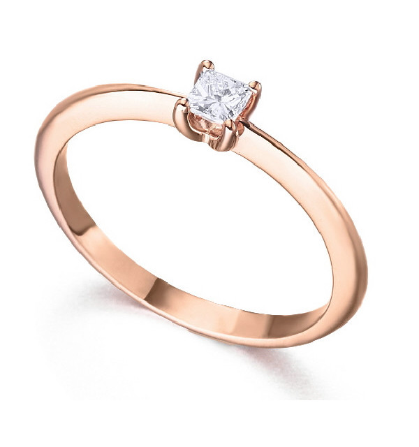 Anillo oro rosa y  Diamante