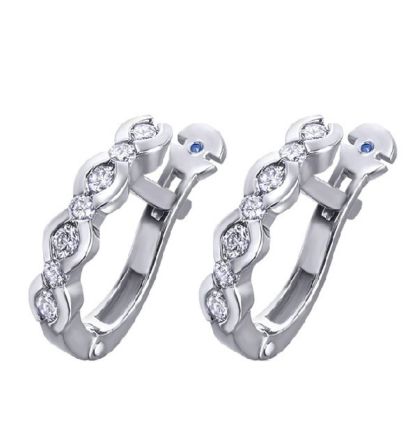 White gold earrings with Sapphire and Diamonds