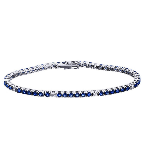 Pulsera de  oro blanco con Zafiros y  Diamantes