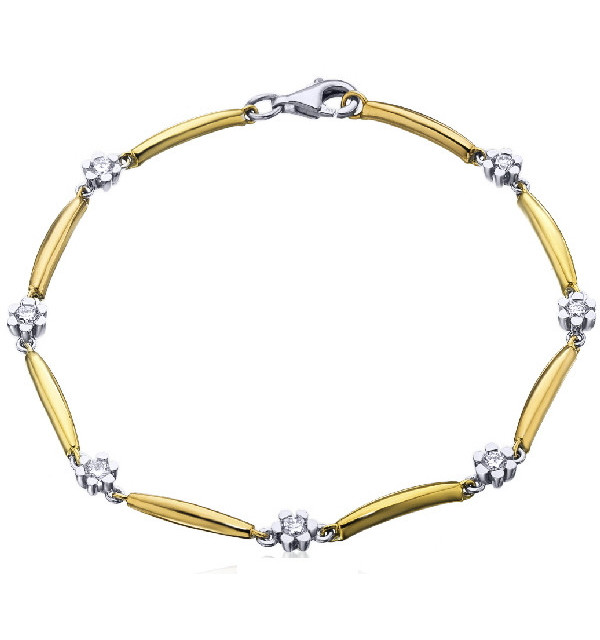 White and yellow gold bracelet with  Diamonds