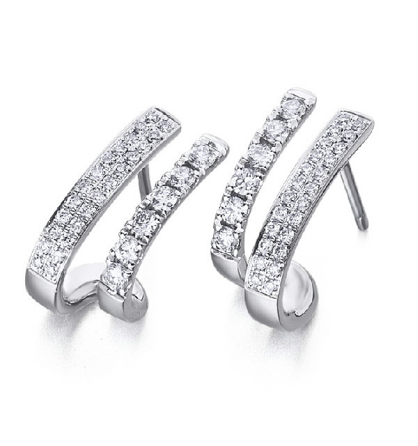 Pendientes oro blanco y Diamantes