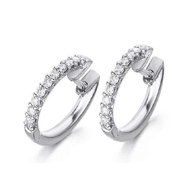 Pendientes oro blanco y Diamantes