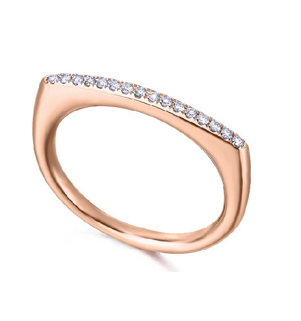 Anillo oro blanco y rosa con diamantes