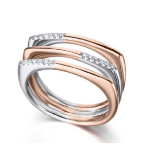 White and rose gold ring with Diamonds