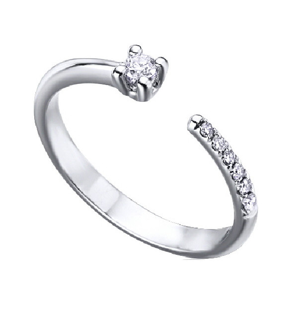 White gold ring with diamonds