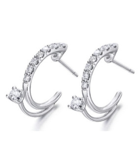 Pendientes oro blanco y Diamantes