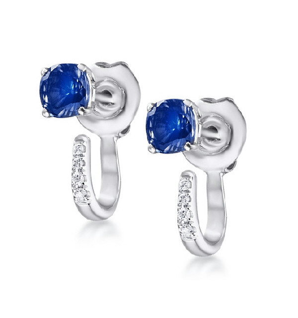 White gold earrings with Sapphire and Diamonds