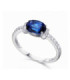 White gold ring with  blue Sapphire and Diamonds