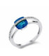 White gold ring with  blue Sapphire and Diamonds