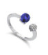 White gold ring with  blue Sapphire and Diamonds