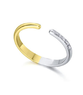 White and Yellow gold ring with Diamonds