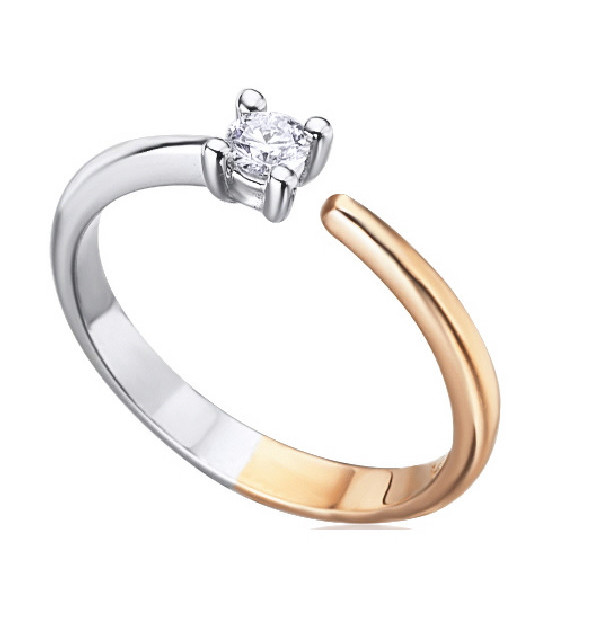 Anillo oro blanco, rosa y  Diamantes