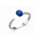 White gold ring with  blue Sapphire and Diamonds