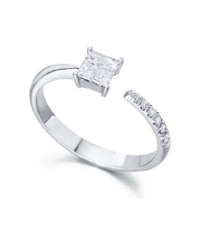 Anillo oro blanco y Diamantes