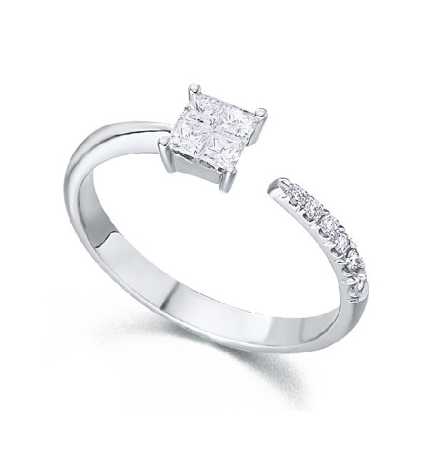 Anillo oro blanco y Diamantes