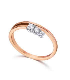 White and rose gold ring with Diamonds