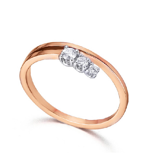 Anillo oro blanco y rosa con diamantes