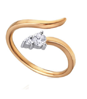 White and rose gold ring with Diamonds