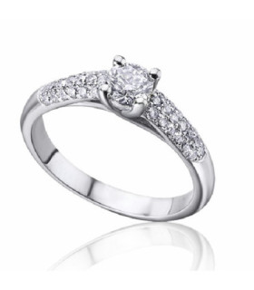 Anillo oro blanco y Diamantes