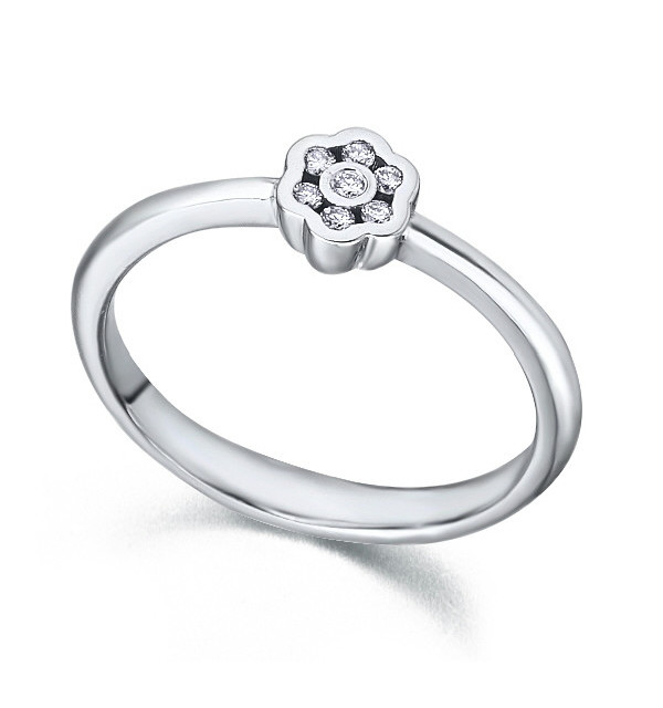 Anillo oro blanco y Diamantes