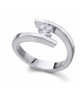 Anillo oro blanco y Diamante
