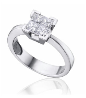 Anillo oro blanco y Diamantes