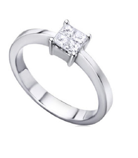 Anillo oro blanco y Diamantes