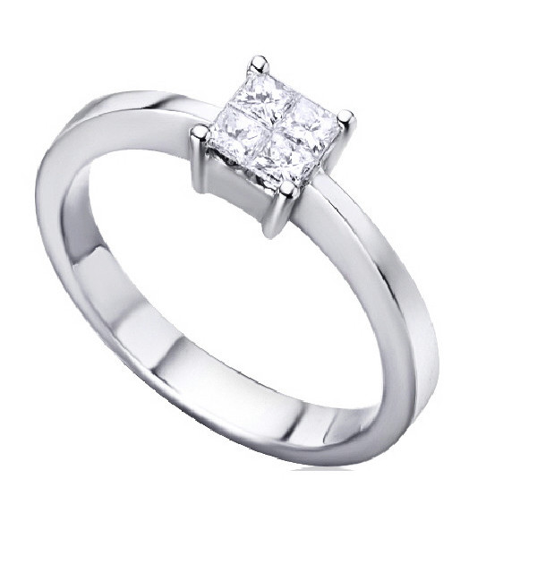 Anillo oro blanco y Diamantes