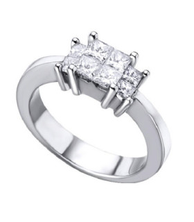 Anillo oro blanco y Diamantes