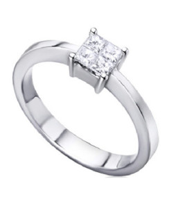 Anillo oro blanco y Diamantes