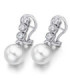 Pendientes oro blanco, perlas y Diamantes