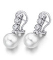 Pendientes oro blanco, perlas y Diamantes