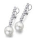 Pendientes oro blanco, perlas  y Diamantes