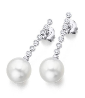 White gold earrings with Pearls and Diamonds