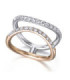 White and rose gold ring with Diamonds