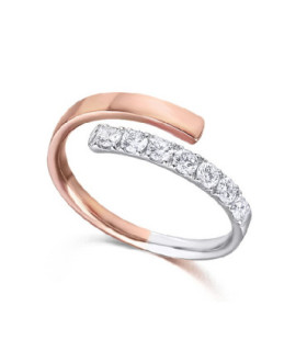 White and rose gold ring with Diamonds