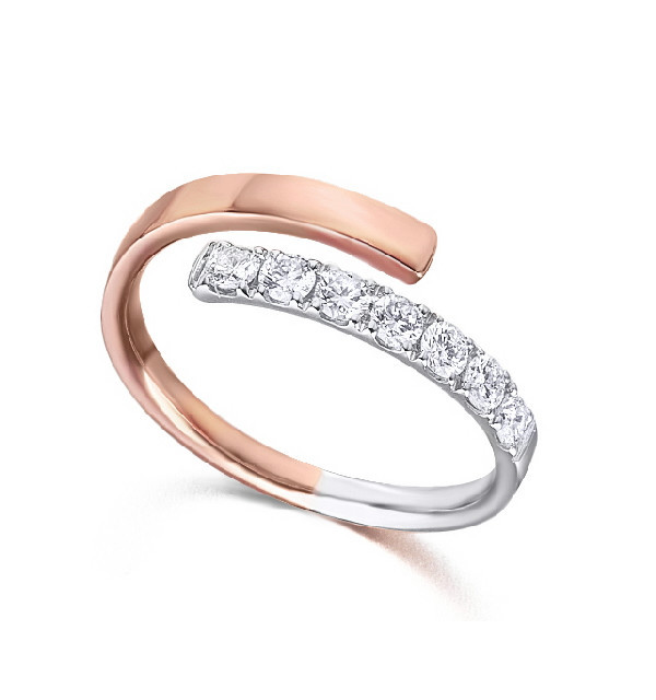White and rose gold ring with Diamonds