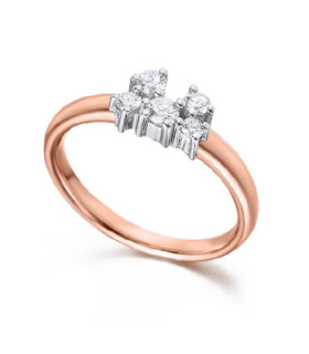 White and rose gold ring with Diamonds