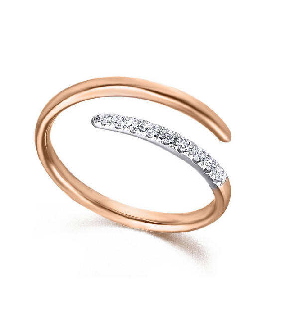 Anillo oro blanco y rosa con diamantes