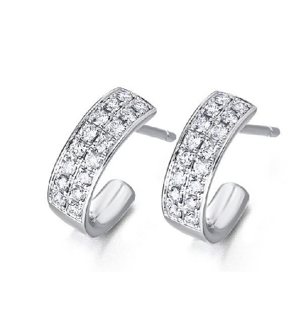 Pendientes oro blanco y Diamantes