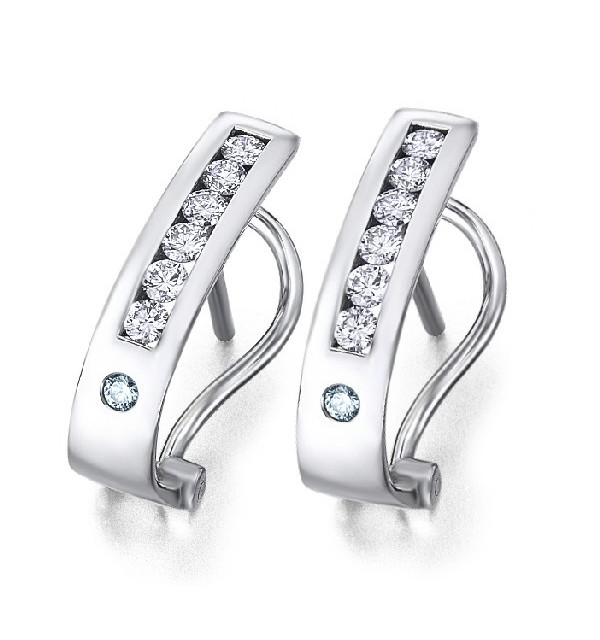 Pendientes oro blanco y Diamantes