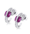 White gold earrings with Diamonds and Ruby.