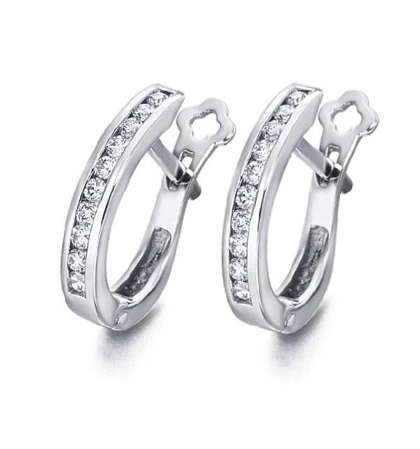 Pendientes oro blanco y Diamantes