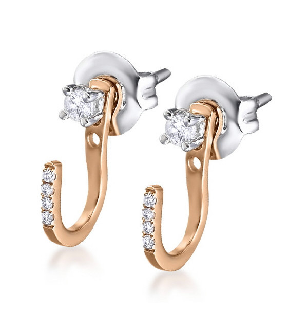 Pendientes oro blanco y rosa con Diamantes